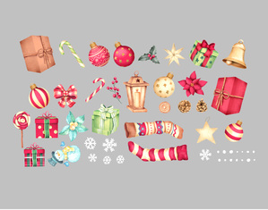 Kit adesivi di Natale per la casa decorazione con vari elementi natalizi